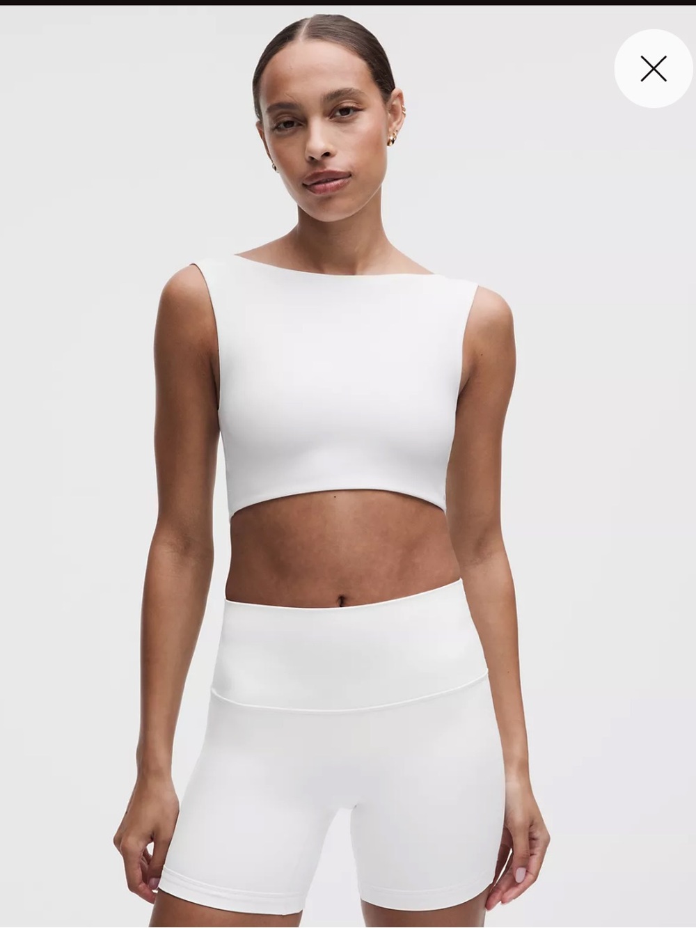 Lululemon Reversible Bend This Boat and Scoop Bra Light Support | White Crop top